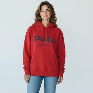 Polo Ralph Lauren SCRP HD-LONG SLEEVE- Red /Blue Let SWEATSHIRT Women’s Size SP